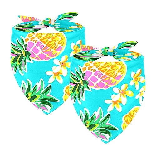Passendes Bandana für Haustier und Besitzer, 2er-Pack, hochwertiger, transparenter Chiffon-Stoff, verstellbare Passform, kühlend,Ananas Blume tropisch Passendes Bandana für Haustier und Besitzer, 2er-Pack, hochwertiger, transparenter Chiffon-Stoff, verstellbare Passform, kühlend,Ananas Blume tropisch von KQNZT