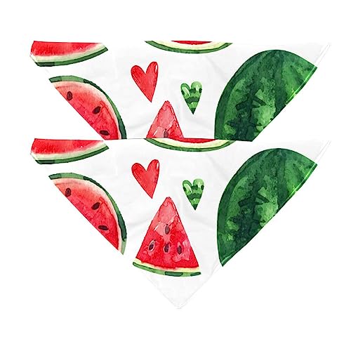 Passendes Bandana für Haustier und Besitzer, 2er-Pack, hochwertiger, transparenter Chiffon-Stoff, verstellbare Passform, kühlend,Aquarell Frucht Wassermelone reizendes Herz Passendes Bandana für Haustier und Besitzer, 2er-Pack, hochwertiger, transparenter Chiffon-Stoff, verstellbare Passform, kühlend,Aquarell Frucht Wassermelone reizendes Herz von KQNZT