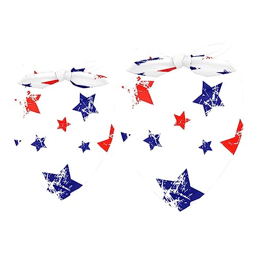 Passendes Bandana für Haustier und Besitzer, 2er-Pack, hochwertiger, transparenter Chiffon-Stoff, verstellbare Passform, kühlend,Blauer roter Stern im amerikanischen Stil Passendes Bandana für Haustier und Besitzer, 2er-Pack, hochwertiger, transparenter Chiffon-Stoff, verstellbare Passform, kühlend,Blauer roter Stern im amerikanischen Stil von KQNZT