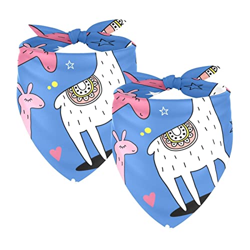 Passendes Bandana für Haustier und Besitzer, 2er-Pack, hochwertiger, transparenter Chiffon-Stoff, verstellbare Passform, kühlend,Cartoon Alpaka reizendes Tierrosa Passendes Bandana für Haustier und Besitzer, 2er-Pack, hochwertiger, transparenter Chiffon-Stoff, verstellbare Passform, kühlend,Cartoon Alpaka reizendes Tierrosa von KQNZT
