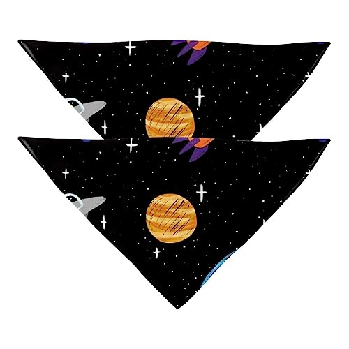 Passendes Bandana für Haustier und Besitzer, 2er-Pack, hochwertiger, transparenter Chiffon-Stoff, verstellbare Passform, kühlend,Cartoon Planeten Weltraum Galaxie Passendes Bandana für Haustier und Besitzer, 2er-Pack, hochwertiger, transparenter Chiffon-Stoff, verstellbare Passform, kühlend,Cartoon Planeten Weltraum Galaxie von KQNZT