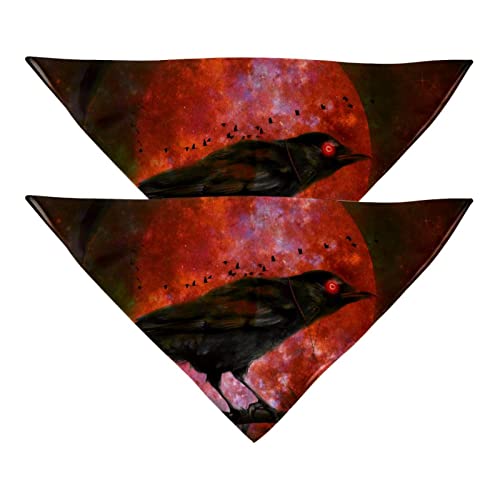 Passendes Bandana für Haustier und Besitzer, 2er-Pack, hochwertiger, transparenter Chiffon-Stoff, verstellbare Passform, kühlend,Galaxie Krähe Mond Rotes Universum Milchstraße Passendes Bandana für Haustier und Besitzer, 2er-Pack, hochwertiger, transparenter Chiffon-Stoff, verstellbare Passform, kühlend,Galaxie Krähe Mond Rotes Universum Milchstraße von KQNZT