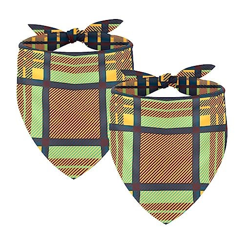 Passendes Bandana für Haustier und Besitzer, 2er-Pack, hochwertiger, transparenter Chiffon-Stoff, verstellbare Passform, kühlend,Grün Braun Bluevintage Schottenkaro Karo Karo Passendes Bandana für Haustier und Besitzer, 2er-Pack, hochwertiger, transparenter Chiffon-Stoff, verstellbare Passform, kühlend,Grün Braun Bluevintage Schottenkaro Karo Karo von KQNZT
