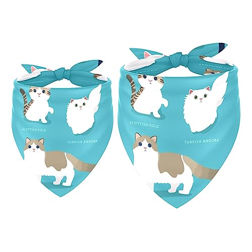 Passendes Bandana für Haustier und Besitzer, 2er-Pack, hochwertiger, transparenter Chiffon-Stoff, verstellbare Passform, kühlend,Karikatur Katzen tierisches reizendes Haustier Passendes Bandana für Haustier und Besitzer, 2er-Pack, hochwertiger, transparenter Chiffon-Stoff, verstellbare Passform, kühlend,Karikatur Katzen tierisches reizendes Haustier von KQNZT