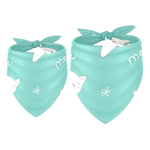 Passendes Bandana für Haustier und Besitzer, 2er-Pack, hochwertiger, transparenter Chiffon-Stoff, verstellbare Passform, kühlend,Karikatur weiße Katze reizendes Tier Passendes Bandana für Haustier und Besitzer, 2er-Pack, hochwertiger, transparenter Chiffon-Stoff, verstellbare Passform, kühlend,Karikatur weiße Katze reizendes Tier von KQNZT