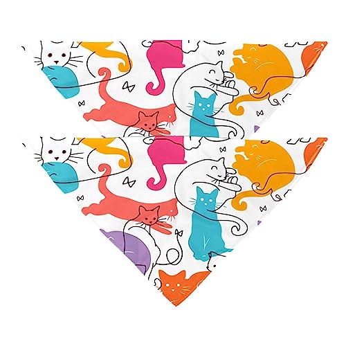 Passendes Bandana für Haustier und Besitzer, 2er-Pack, hochwertiger, transparenter Chiffon-Stoff, verstellbare Passform, kühlend,Katzen reizendes buntes Tier Passendes Bandana für Haustier und Besitzer, 2er-Pack, hochwertiger, transparenter Chiffon-Stoff, verstellbare Passform, kühlend,Katzen reizendes buntes Tier von KQNZT