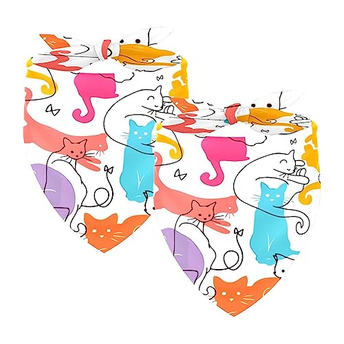 Passendes Bandana für Haustier und Besitzer, 2er-Pack, hochwertiger, transparenter Chiffon-Stoff, verstellbare Passform, kühlend,Katzen reizendes buntes Tier Passendes Bandana für Haustier und Besitzer, 2er-Pack, hochwertiger, transparenter Chiffon-Stoff, verstellbare Passform, kühlend,Katzen reizendes buntes Tier von KQNZT