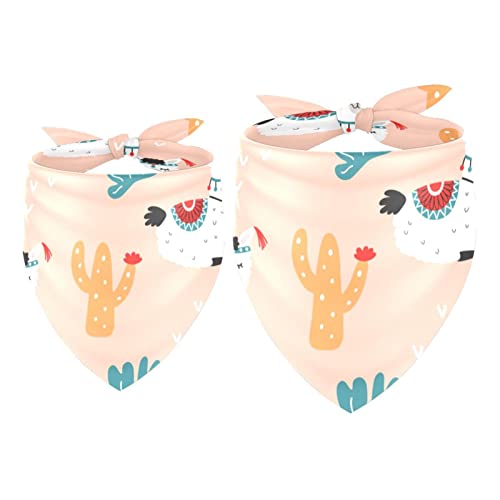 Passendes Bandana für Haustier und Besitzer, 2er-Pack, hochwertiger, transparenter Chiffon-Stoff, verstellbare Passform, kühlend,Lama Kaktus Karikatur reizendes Tier Passendes Bandana für Haustier und Besitzer, 2er-Pack, hochwertiger, transparenter Chiffon-Stoff, verstellbare Passform, kühlend,Lama Kaktus Karikatur reizendes Tier von KQNZT