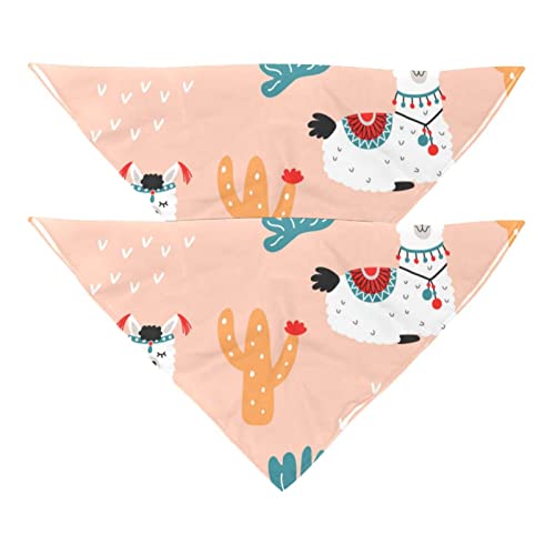Passendes Bandana für Haustier und Besitzer, 2er-Pack, hochwertiger, transparenter Chiffon-Stoff, verstellbare Passform, kühlend,Lama Kaktus Karikatur reizendes Tier Passendes Bandana für Haustier und Besitzer, 2er-Pack, hochwertiger, transparenter Chiffon-Stoff, verstellbare Passform, kühlend,Lama Kaktus Karikatur reizendes Tier von KQNZT
