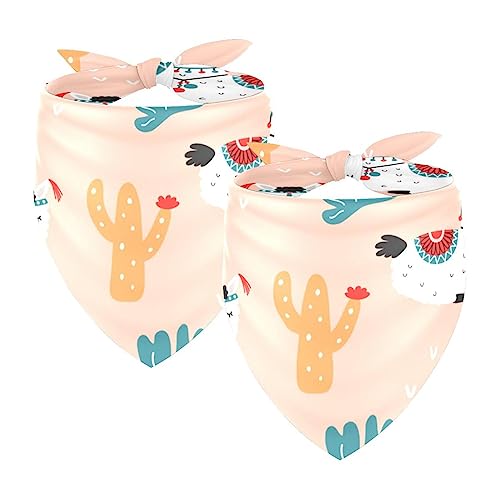 Passendes Bandana für Haustier und Besitzer, 2er-Pack, hochwertiger, transparenter Chiffon-Stoff, verstellbare Passform, kühlend,Lama Kaktus Karikatur reizendes Tier Passendes Bandana für Haustier und Besitzer, 2er-Pack, hochwertiger, transparenter Chiffon-Stoff, verstellbare Passform, kühlend,Lama Kaktus Karikatur reizendes Tier von KQNZT