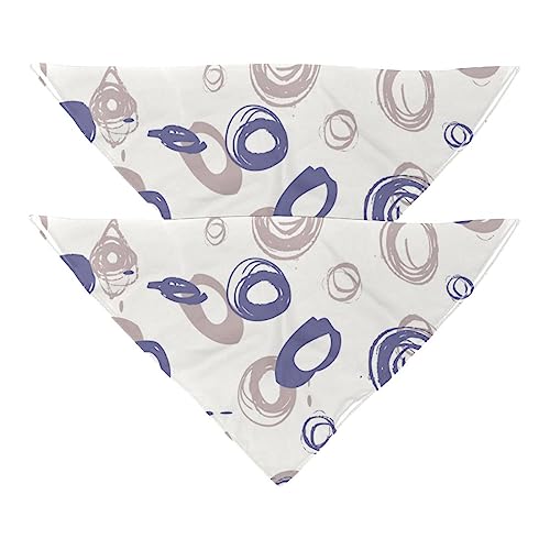 Passendes Bandana für Haustier und Besitzer, 2er-Pack, hochwertiger, transparenter Chiffon-Stoff, verstellbare Passform, kühlend,Moderne abstrakte Kunst lila Grauer Kreis von KQNZT