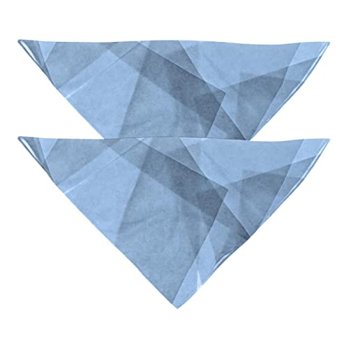 Passendes Bandana für Haustier und Besitzer, 2er-Pack, hochwertiger, transparenter Chiffon-Stoff, verstellbare Passform, kühlend,Moderner Grauer Blauer geometrischer Schatten von KQNZT