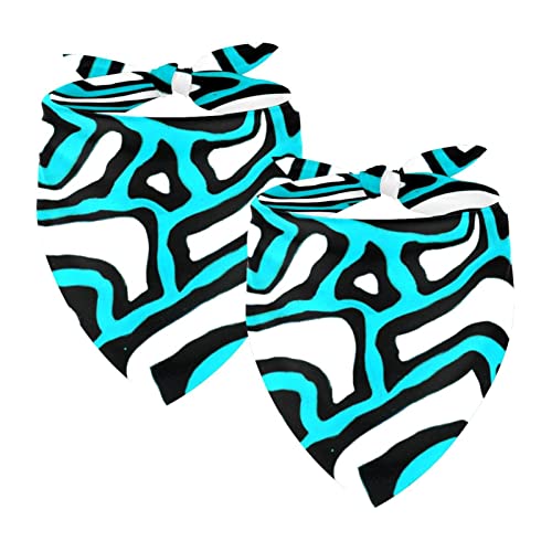 Passendes Bandana für Haustier und Besitzer, 2er-Pack, hochwertiger, transparenter Chiffon-Stoff, verstellbare Passform, kühlend,Modernes abstraktes geometrisches Muster blau Passendes Bandana für Haustier und Besitzer, 2er-Pack, hochwertiger, transparenter Chiffon-Stoff, verstellbare Passform, kühlend,Modernes abstraktes geometrisches Muster blau von KQNZT