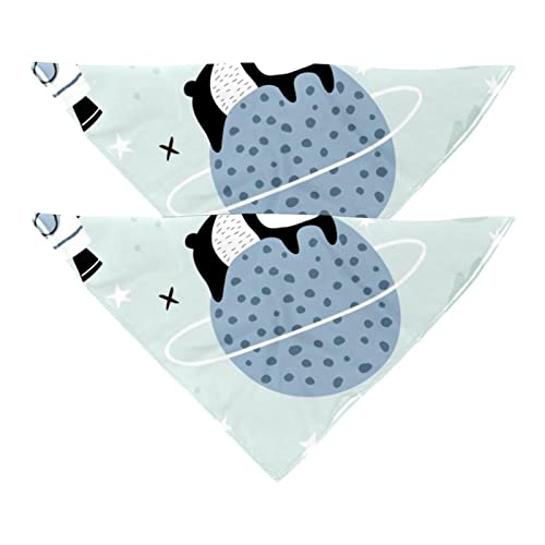 Passendes Bandana für Haustier und Besitzer, 2er-Pack, hochwertiger, transparenter Chiffon-Stoff, verstellbare Passform, kühlend,Panda Weltraum Universum Planeten Karikatur Passendes Bandana für Haustier und Besitzer, 2er-Pack, hochwertiger, transparenter Chiffon-Stoff, verstellbare Passform, kühlend,Panda Weltraum Universum Planeten Karikatur von KQNZT