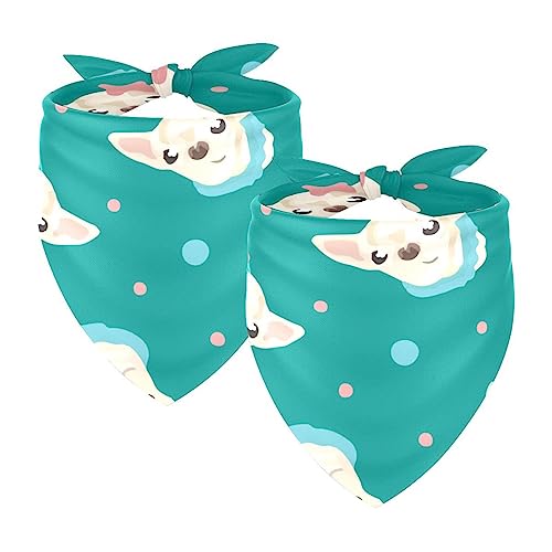 Passendes Bandana für Haustier und Besitzer, 2er-Pack, hochwertiger, transparenter Chiffon-Stoff, verstellbare Passform, kühlend,Polk Cartoon schöne Chihua Passendes Bandana für Haustier und Besitzer, 2er-Pack, hochwertiger, transparenter Chiffon-Stoff, verstellbare Passform, kühlend,Polk Cartoon schöne Chihua von KQNZT