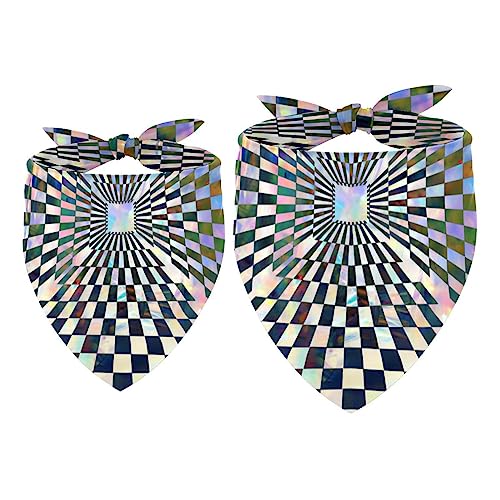 Passendes Bandana für Haustier und Besitzer, 2er-Pack, hochwertiger, transparenter Chiffon-Stoff, verstellbare Passform, kühlend,Psyche Check 3D Kunst Abstrakter Regenbogen Passendes Bandana für Haustier und Besitzer, 2er-Pack, hochwertiger, transparenter Chiffon-Stoff, verstellbare Passform, kühlend,Psyche Check 3D Kunst Abstrakter Regenbogen von KQNZT
