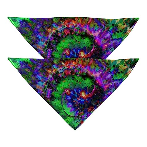 Passendes Bandana für Haustier und Besitzer, 2er-Pack, hochwertiger, transparenter Chiffon-Stoff, verstellbare Passform, kühlend,Psyche Krawatten Strudel Regenbogen Kreis Passendes Bandana für Haustier und Besitzer, 2er-Pack, hochwertiger, transparenter Chiffon-Stoff, verstellbare Passform, kühlend,Psyche Krawatten Strudel Regenbogen Kreis von KQNZT
