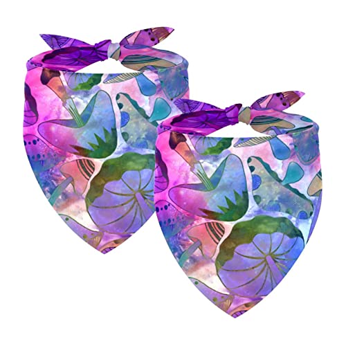 Passendes Bandana für Haustier und Besitzer, 2er-Pack, hochwertiger, transparenter Chiffon-Stoff, verstellbare Passform, kühlend,Psyche Pilz Lila Blauer Rauch Passendes Bandana für Haustier und Besitzer, 2er-Pack, hochwertiger, transparenter Chiffon-Stoff, verstellbare Passform, kühlend,Psyche Pilz Lila Blauer Rauch von KQNZT