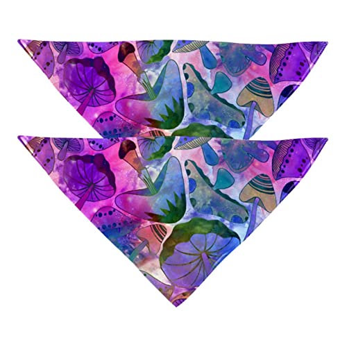 Passendes Bandana für Haustier und Besitzer, 2er-Pack, hochwertiger, transparenter Chiffon-Stoff, verstellbare Passform, kühlend,Psyche Pilz Lila Blauer Rauch von KQNZT