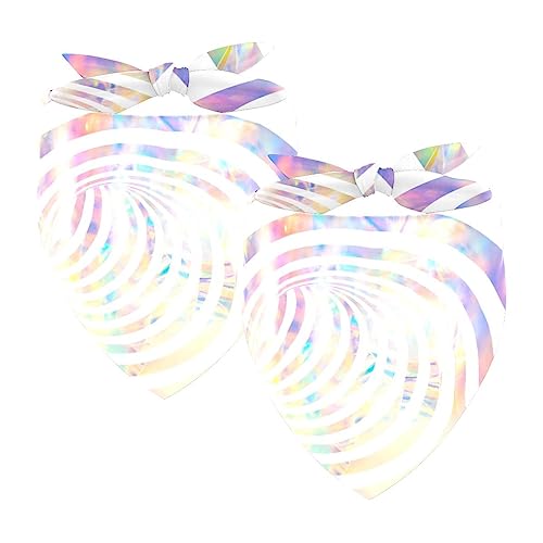 Passendes Bandana für Haustier und Besitzer, 2er-Pack, hochwertiger, transparenter Chiffon-Stoff, verstellbare Passform, kühlend,Psyche Swirl Kreis Rainbow White Art. Nr Passendes Bandana für Haustier und Besitzer, 2er-Pack, hochwertiger, transparenter Chiffon-Stoff, verstellbare Passform, kühlend,Psyche Swirl Kreis Rainbow White Art. Nr von KQNZT