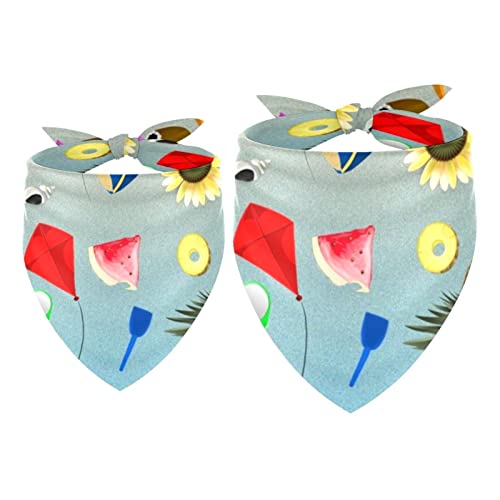 Passendes Bandana für Haustier und Besitzer, 2er-Pack, hochwertiger, transparenter Chiffon-Stoff, verstellbare Passform, kühlend,Sommer Strand Ananas Wassermelone Hawaii Ozean Passendes Bandana für Haustier und Besitzer, 2er-Pack, hochwertiger, transparenter Chiffon-Stoff, verstellbare Passform, kühlend,Sommer Strand Ananas Wassermelone Hawaii Ozean von KQNZT