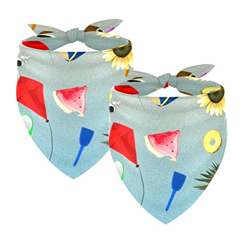 Passendes Bandana für Haustier und Besitzer, 2er-Pack, hochwertiger, transparenter Chiffon-Stoff, verstellbare Passform, kühlend,Sommer Strand Ananas Wassermelone Hawaii Ozean Passendes Bandana für Haustier und Besitzer, 2er-Pack, hochwertiger, transparenter Chiffon-Stoff, verstellbare Passform, kühlend,Sommer Strand Ananas Wassermelone Hawaii Ozean von KQNZT