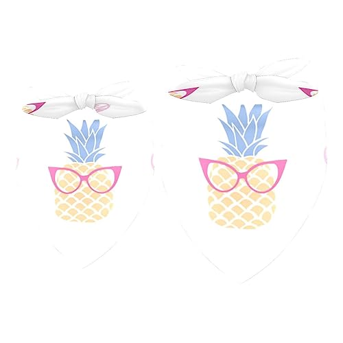 Passendes Bandana für Haustier und Besitzer, 2er-Pack, hochwertiger, transparenter Chiffon-Stoff, verstellbare Passform, kühlend,Tropische Frucht Ananas Karikatur reizendes Muster Passendes Bandana für Haustier und Besitzer, 2er-Pack, hochwertiger, transparenter Chiffon-Stoff, verstellbare Passform, kühlend,Tropische Frucht Ananas Karikatur reizendes Muster von KQNZT
