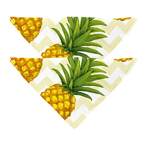 Passendes Bandana für Haustier und Besitzer, 2er-Pack, hochwertiger, transparenter Chiffon-Stoff, verstellbare Passform, kühlend,Tropische Frucht Ananas Kräuselung Passendes Bandana für Haustier und Besitzer, 2er-Pack, hochwertiger, transparenter Chiffon-Stoff, verstellbare Passform, kühlend,Tropische Frucht Ananas Kräuselung von KQNZT