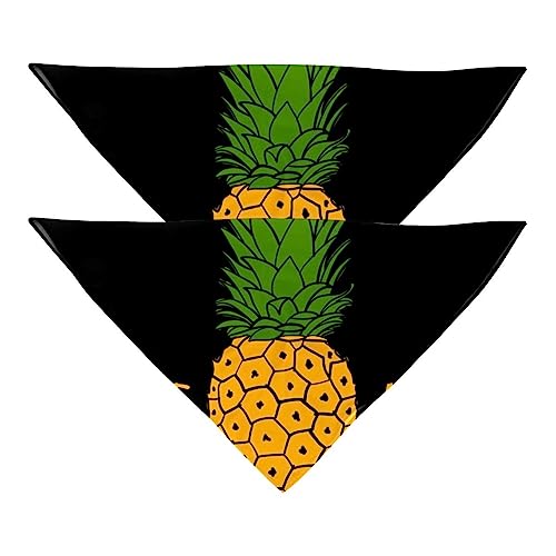 Passendes Bandana für Haustier und Besitzer, 2er-Pack, hochwertiger, transparenter Chiffon-Stoff, verstellbare Passform, kühlend,Tropische Frucht Cartoon Ananas Passendes Bandana für Haustier und Besitzer, 2er-Pack, hochwertiger, transparenter Chiffon-Stoff, verstellbare Passform, kühlend,Tropische Frucht Cartoon Ananas von KQNZT