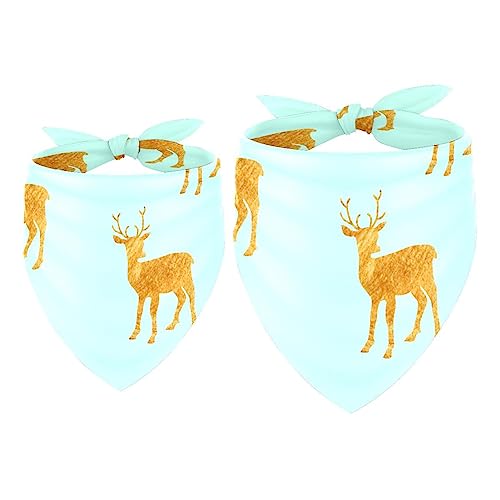 Passendes Bandana für Haustier und Besitzer, 2er-Pack, hochwertiger, transparenter Chiffon-Stoff, verstellbare Passform, kühlend,Weihnachtselch Muster reizendes Tier Passendes Bandana für Haustier und Besitzer, 2er-Pack, hochwertiger, transparenter Chiffon-Stoff, verstellbare Passform, kühlend,Weihnachtselch Muster reizendes Tier von KQNZT
