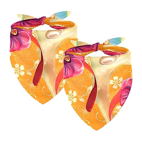 Passendes Bandana für Haustier und Besitzer, 2er-Pack, hochwertiger, transparenter Chiffon-Stoff, verstellbare Passform, kühlend,Willkommener Sommer Hawaii Strand Ozean Passendes Bandana für Haustier und Besitzer, 2er-Pack, hochwertiger, transparenter Chiffon-Stoff, verstellbare Passform, kühlend,Willkommener Sommer Hawaii Strand Ozean von KQNZT