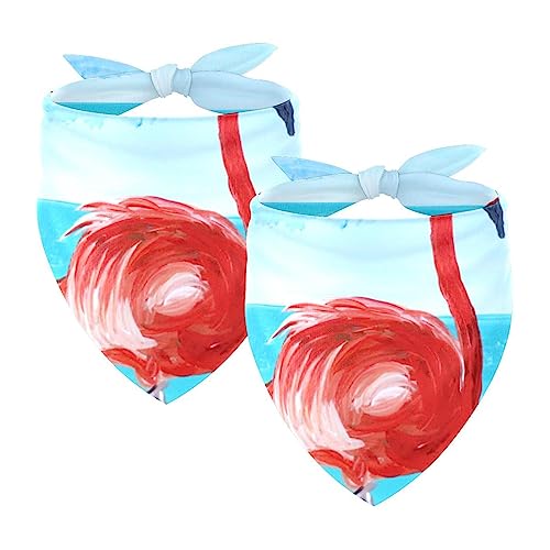 Passendes Bandana für Haustier und Besitzer, 2er-Pack, hochwertiger, transparenter Chiffon-Stoff, verstellbare Passform, kühlend,Willkommener Sommer Ozean Strand Flamingo Hawaii Passendes Bandana für Haustier und Besitzer, 2er-Pack, hochwertiger, transparenter Chiffon-Stoff, verstellbare Passform, kühlend,Willkommener Sommer Ozean Strand Flamingo Hawaii von KQNZT