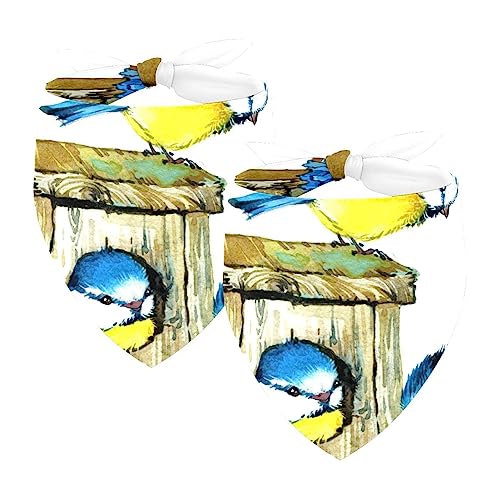Passendes Set mit Hundehalstüchern, Hundelätzchen, Schal, Dreieckstuch für Hunde, Katzen, Haustierbesitzer, Mutter und Vater, 2er-Pack,Aquarell Blauer Blumen Vogel Frühling Passendes Set mit Hundehalstüchern, Hundelätzchen, Schal, Dreieckstuch für Hunde, Katzen, Haustierbesitzer, Mutter und Vater, 2er-Pack,Aquarell Blauer Blumen Vogel Frühling von KQNZT