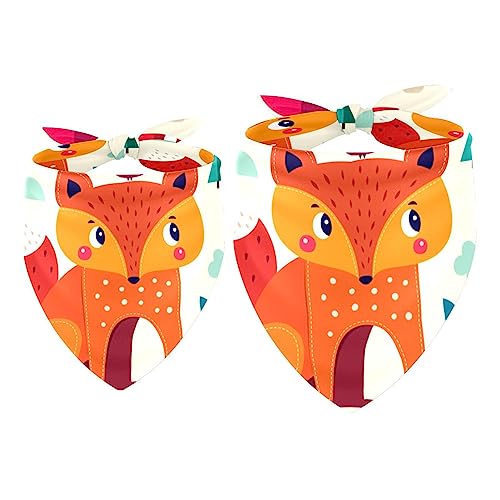 Passendes Set mit Hundehalstüchern, Hundelätzchen, Schal, Dreieckstuch für Hunde, Katzen, Haustierbesitzer, Mutter und Vater, 2er-Pack,Cartoon Fox Vogel Pilz Blume Passendes Set mit Hundehalstüchern, Hundelätzchen, Schal, Dreieckstuch für Hunde, Katzen, Haustierbesitzer, Mutter und Vater, 2er-Pack,Cartoon Fox Vogel Pilz Blume von KQNZT