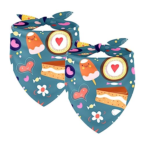 Passendes Set mit Hundehalstüchern, Hundelätzchen, Schal, Dreieckstuch für Hunde, Katzen, Haustierbesitzer, Mutter und Vater, 2er-Pack,Cartoon Kissen Eiscreme Blumen Stern Passendes Set mit Hundehalstüchern, Hundelätzchen, Schal, Dreieckstuch für Hunde, Katzen, Haustierbesitzer, Mutter und Vater, 2er-Pack,Cartoon Kissen Eiscreme Blumen Stern von KQNZT