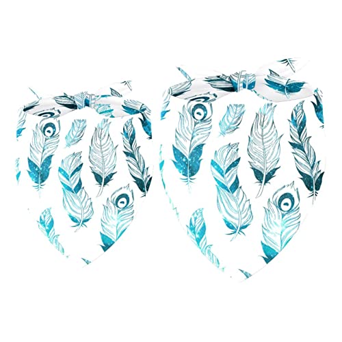 Passendes Set mit Hundehalstüchern, Hundelätzchen, Schal, Dreieckstuch für Hunde, Katzen, Haustierbesitzer, Mutter und Vater, 2er-Pack,Galaxie blaues Kunst Vogel Feder Muster Passendes Set mit Hundehalstüchern, Hundelätzchen, Schal, Dreieckstuch für Hunde, Katzen, Haustierbesitzer, Mutter und Vater, 2er-Pack,Galaxie blaues Kunst Vogel Feder Muster von KQNZT