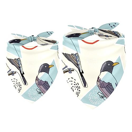 Passendes Set mit Hundehalstüchern, Hundelätzchen, Schal, Dreieckstuch für Hunde, Katzen, Haustierbesitzer, Mutter und Vater, 2er-Pack,Retro Vogel Blumengeometrie modern Passendes Set mit Hundehalstüchern, Hundelätzchen, Schal, Dreieckstuch für Hunde, Katzen, Haustierbesitzer, Mutter und Vater, 2er-Pack,Retro Vogel Blumengeometrie modern von KQNZT