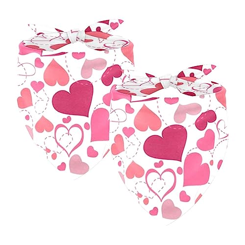 Passendes Set mit Hundehalstüchern, Hundelätzchen, Schal, Dreieckstuch für Hunde, Katzen, Haustierbesitzer, Mutter und Vater, 2er-Pack,Rosa Herz Valentinstag Karikatur Passendes Set mit Hundehalstüchern, Hundelätzchen, Schal, Dreieckstuch für Hunde, Katzen, Haustierbesitzer, Mutter und Vater, 2er-Pack,Rosa Herz Valentinstag Karikatur von KQNZT