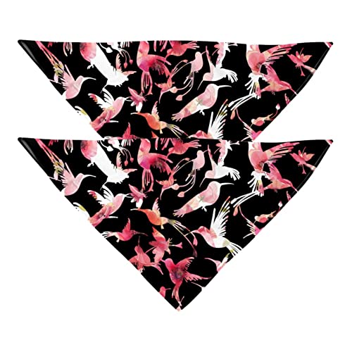 Passendes Set mit Hundehalstüchern, Hundelätzchen, Schal, Dreieckstuch für Hunde, Katzen, Haustierbesitzer, Mutter und Vater, 2er-Pack,Schwarze rosa Vogel Blumen Kunst Passendes Set mit Hundehalstüchern, Hundelätzchen, Schal, Dreieckstuch für Hunde, Katzen, Haustierbesitzer, Mutter und Vater, 2er-Pack,Schwarze rosa Vogel Blumen Kunst von KQNZT