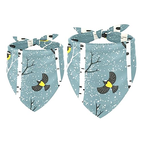Passendes Set mit Hundehalstüchern, Hundelätzchen, Schal, Dreieckstuch für Hunde, Katzen, Haustierbesitzer, Mutter und Vater, 2er-Pack,Vogel des verschneiten Waldes Passendes Set mit Hundehalstüchern, Hundelätzchen, Schal, Dreieckstuch für Hunde, Katzen, Haustierbesitzer, Mutter und Vater, 2er-Pack,Vogel des verschneiten Waldes von KQNZT