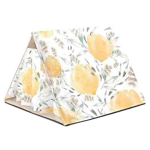 Versteck für Meerschweinchen, Meerschweinchenkäfigzubehör für Meerschweinchen, Hasen, Hamster, Chinchilla, Kaninchen,Aquarell Kunst Blumenblumen Fall Gelb Versteck für Meerschweinchen, Meerschweinchenkäfigzubehör für Meerschweinchen, Hasen, Hamster, Chinchilla, Kaninchen,Aquarell Kunst Blumenblumen Fall Gelb von KQNZT