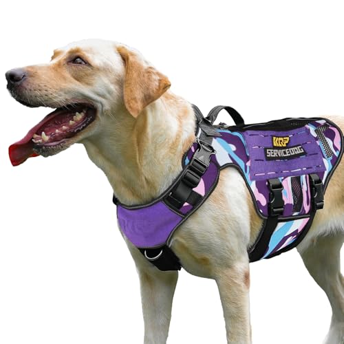 KQP No Pull Hundegeschirr - Taktisches Hundegeschirr - Militärische Hundeweste mit Verstellbar - Hundegeschirr für kleine Hunde, Diensthund, Lila Camo KQP No Pull Hundegeschirr - Taktisches Hundegeschirr - Militärische Hundeweste mit Verstellbar - Hundegeschirr für kleine Hunde, Diensthund, Lila Camo von KQP