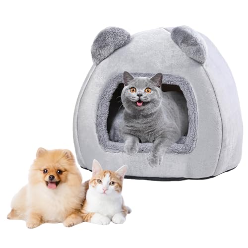 KQWVZ Katzenhöhle für Katzen, Katzen Bettchen, Katzenhaus Indoor Mit Waschbaren Kissen, Katzenhöhle Warm, Katzenbett Höhle Für Kätzchen Kleine, Mittelgroße Haustier, Weiches Und Warmes, 40 X 34 cm von KQWVZ