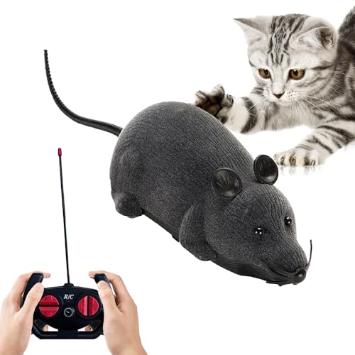 KQWVZ Katzenspielzeug Elektrisch Spielmaus, Maus Mit Fernbedienung, Fernbedienung Gefälschte Ratte, Realistisches Aussehen Rc Katzenspielzeug Für Katzenauslauf Und Gegen Langeweile von KQWVZ