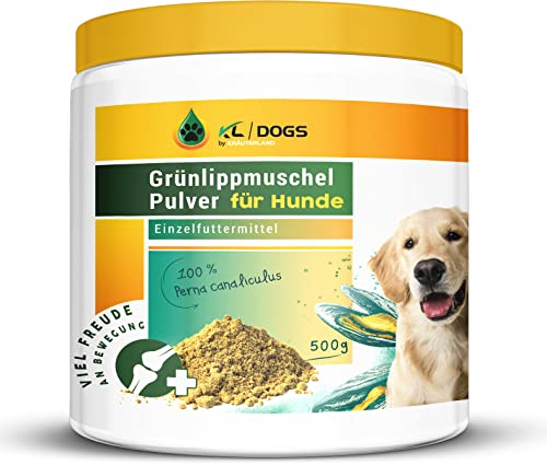 Kräuterland Grünlippmuschelpulver Hund 500g - auch in 250g & 1000g erhältlich - geeignet für Katzen & Pferde - Premium Barf Futterzusatz von Kräuterland Natur-Ölmühle