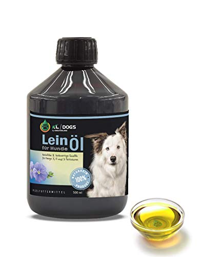 Kräuterland Leinöl für Hunde & Katzen 500ml - Leinsamenöl 100% rein, kaltgepresst, direkt vom Hersteller - Natives Barf Öl in Premium Qualität von KRÄUTERLAND N A T U R - Ö L M Ü H L E