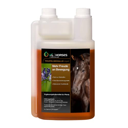 Kräuterland Teufelskralle Liquid für Pferde 1L - 1000ml flüssiges Teufelskrallen-Extrakt, Harpagophytum procumbens - Futterzusatz in Premium Qualität Kräuterland Teufelskralle Liquid für Pferde 1L - 1000ml flüssiges Teufelskrallen-Extrakt, Harpagophytum procumbens - Futterzusatz in Premium Qualität von KRÄUTERLAND N A T U R - Ö L M Ü H L E