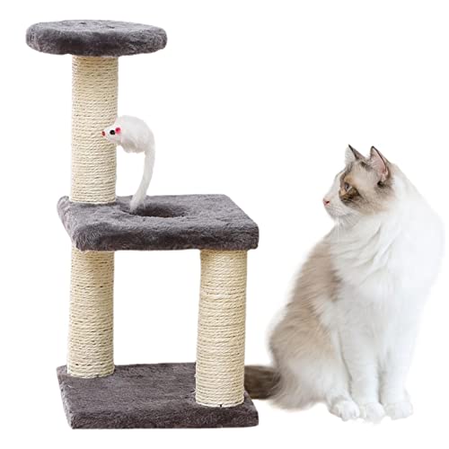 Katzenturm, Katzenkletterturm – Katzenkletterturm, liegend und ruhend, groß, modernes mehrschichtiges Design, quadratische Platte, stabile Basis für kleine Katzen Kraiss von KRAISS