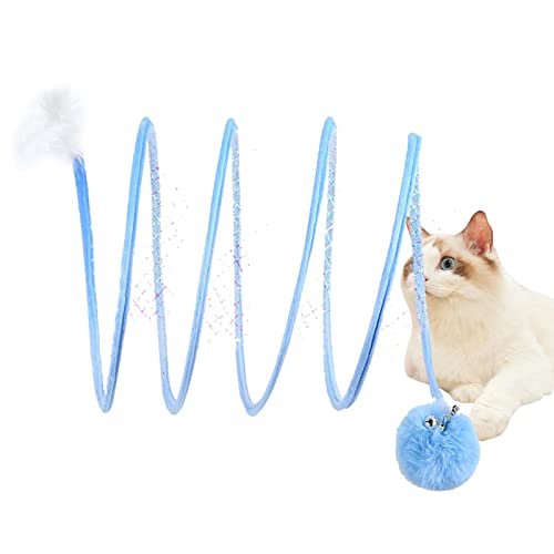 Tunnel für Katzen | Katzentunnel Tube Pet Spielzeug faltbar mit Feder | Interaktives Spielzeug für Haustiere, faltbar, für Kaninchen, Kätzchen, alle Rassen Kraiss von KRAISS