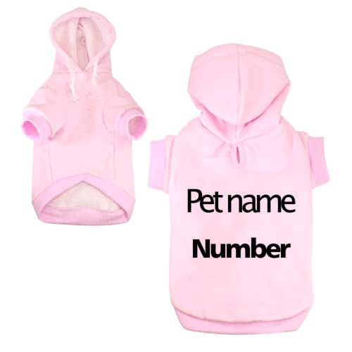 Personalisierte Hundekleidung,Hundemantel Für Kleine Hunde,Hundemantel Winter,Hunde Hoodie,Hunde Klamotten,Hunde Pulli (4XL,Rosa) von KRD